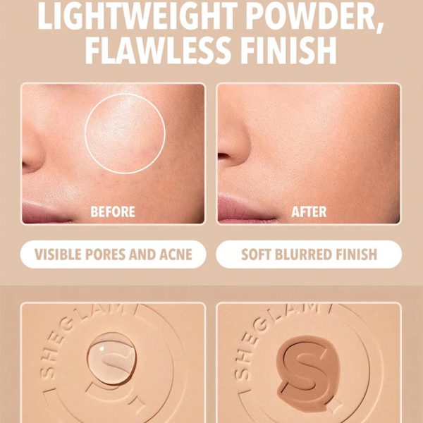 پنکک کرم پودری مات فول کاور شیگلم مدل SKIN-FOCUS HIGH COVERAGE POWDER FOUNDATION