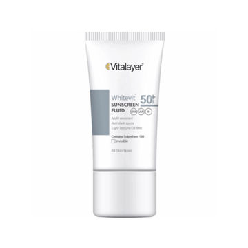 خرید فلوئید ضد آفتاب و ضد لک بی رنگ Whitevit SPF50 ویتالیر 50ml
