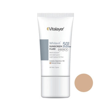 خرید فلوئید ضد آفتاب و ضد لک رنگی Whitevit SPF50 ویتالیر 50ml