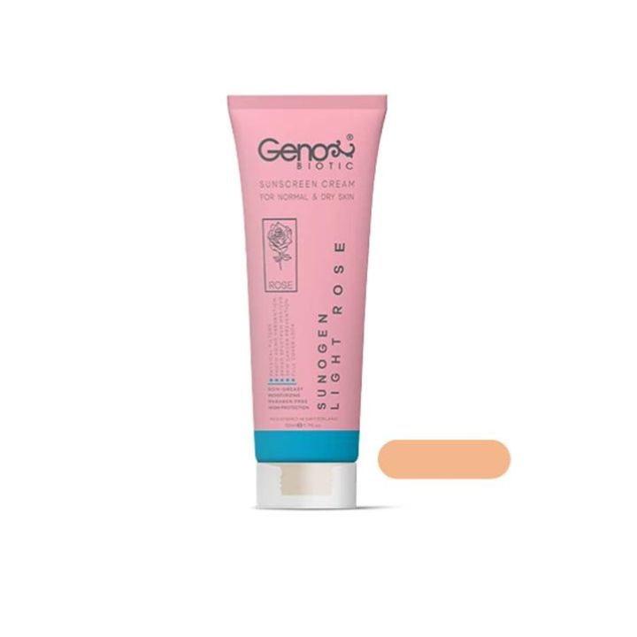 کرم ضد آفتاب SPF 50 ژنوبایوتیک سانوژن مناسب پوست های معمولی تا خشک