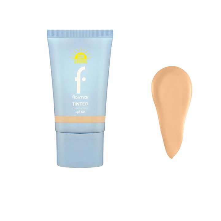 کرم ضد آفتاب رنگی مرطوب کننده با جلوه طبیعی spf50 سان لاورز
