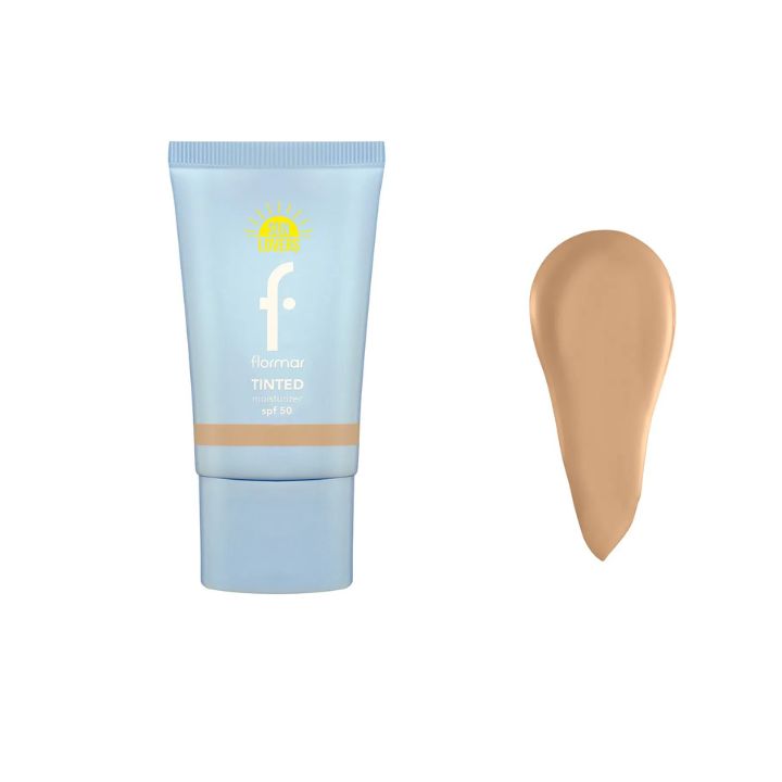 کرم ضد آفتاب رنگی مرطوب کننده با جلوه طبیعی spf50 سان لاورز