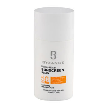 فلوئید ضد آفتاب بیزانس Byzance مدل فیوژن واتر حاوی ضد چروک با SPF50 حجم ml50